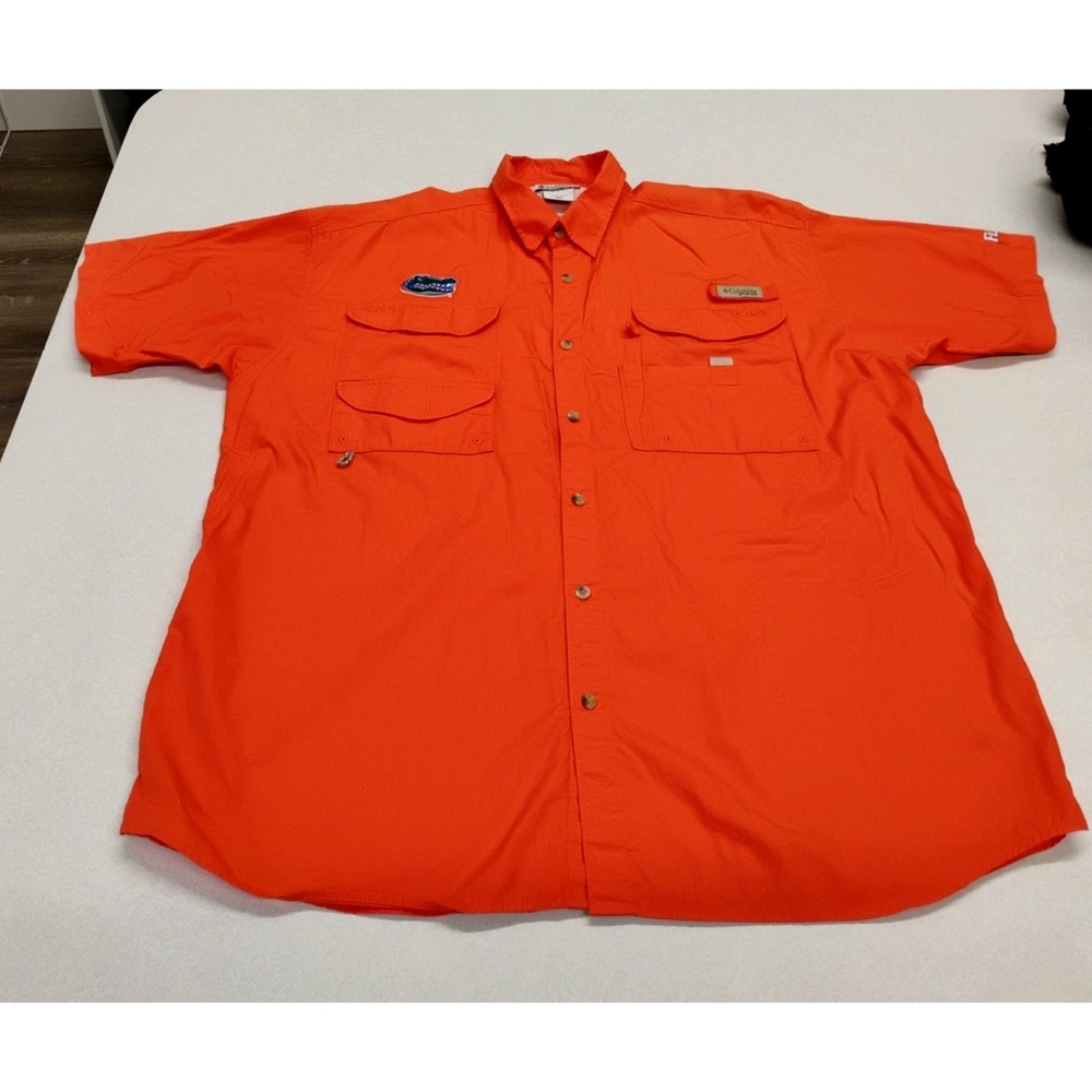 Columbia Florida Gators Orange Fishing Vented Button Up Shirt Men's XXL - Picture 13 of 16